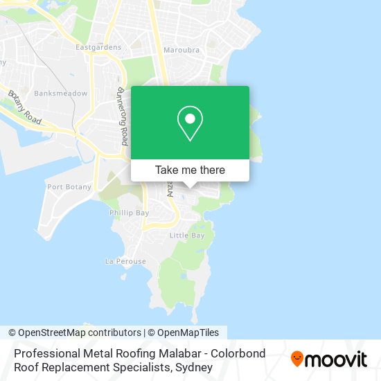 Professional Metal Roofing Malabar - Colorbond Roof Replacement Specialists map