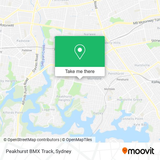 Mapa Peakhurst BMX Track