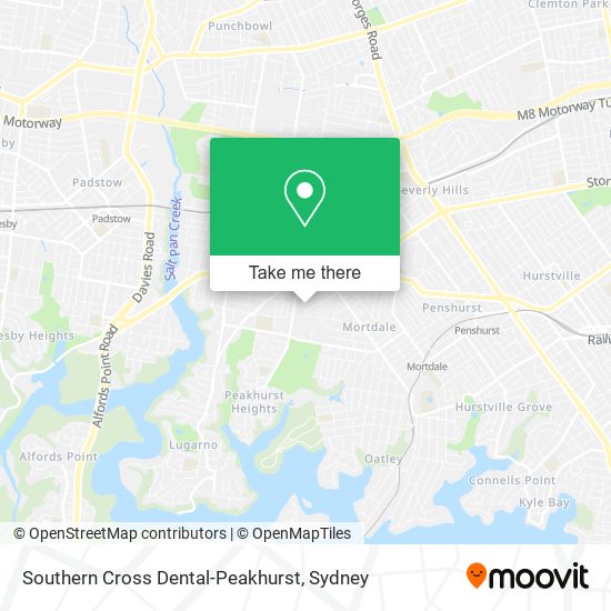 Southern Cross Dental-Peakhurst map