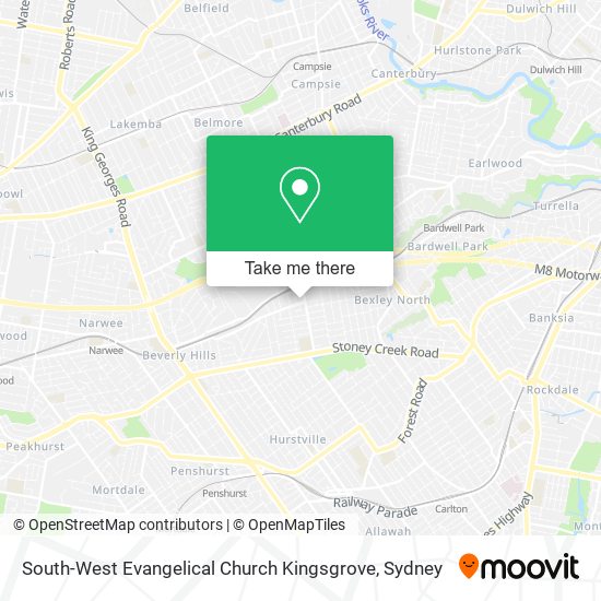 South-West Evangelical Church Kingsgrove map