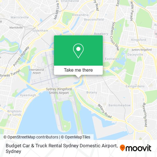Budget Car & Truck Rental Sydney Domestic Airport map