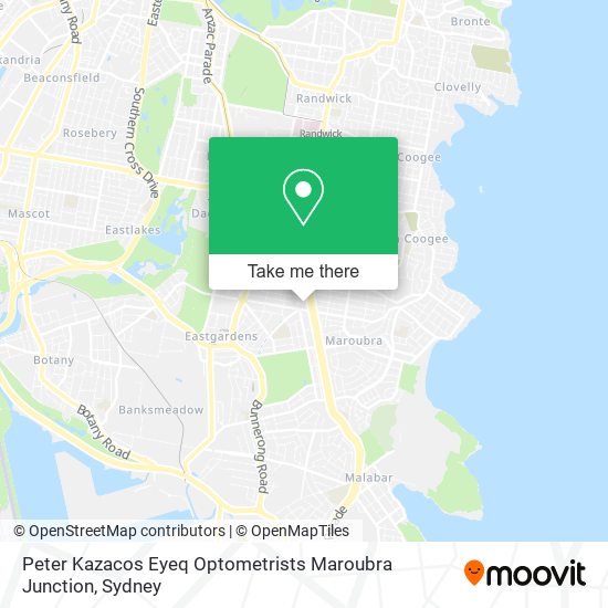 Mapa Peter Kazacos Eyeq Optometrists Maroubra Junction