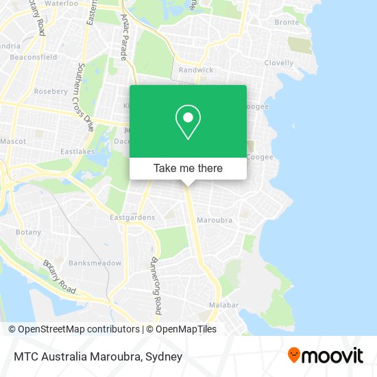 MTC Australia Maroubra map