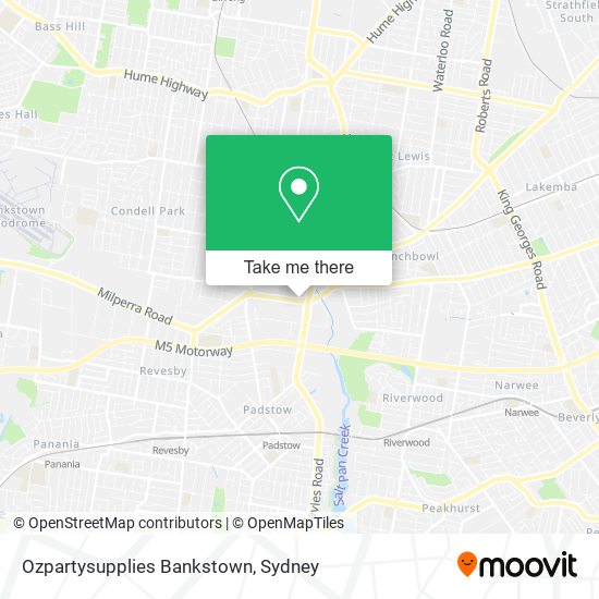 Mapa Ozpartysupplies Bankstown