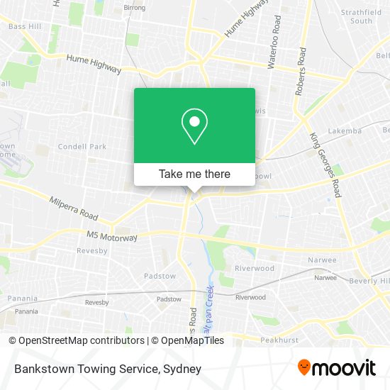 Bankstown Towing Service map