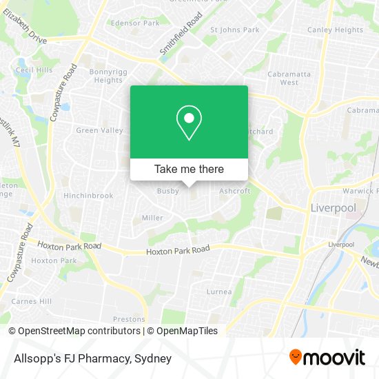 Mapa Allsopp's FJ Pharmacy