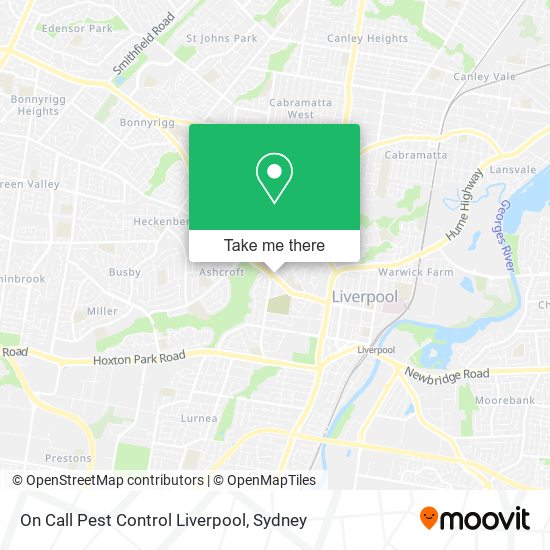 On Call Pest Control Liverpool map