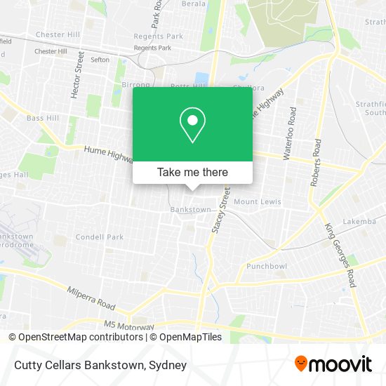 Mapa Cutty Cellars Bankstown