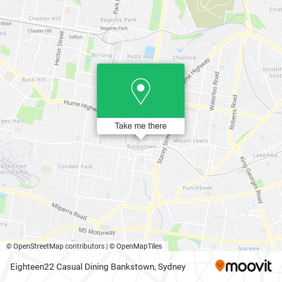 Eighteen22 Casual Dining Bankstown map