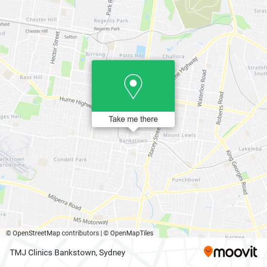 Mapa TMJ Clinics Bankstown