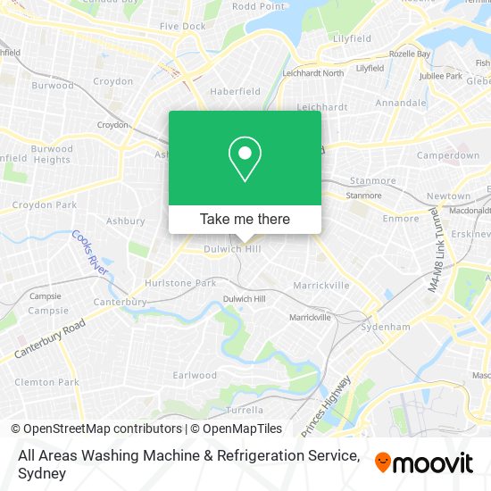 All Areas Washing Machine & Refrigeration Service map