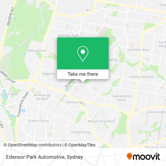 Mapa Edensor Park Automotive