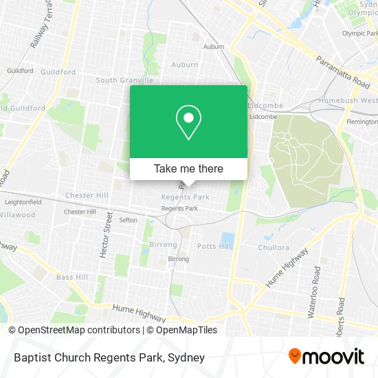 Baptist Church Regents Park map