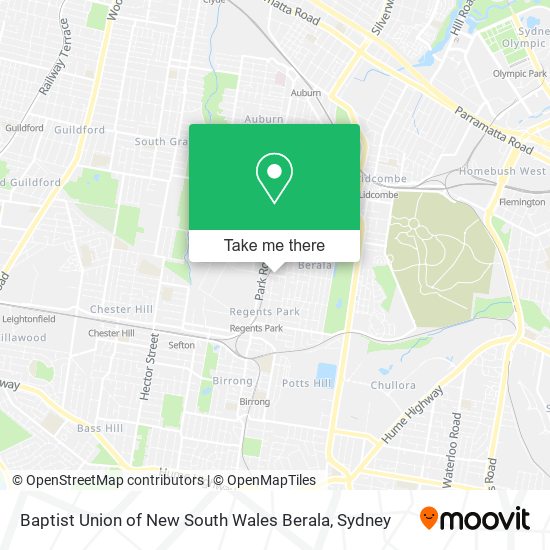Baptist Union of New South Wales Berala map