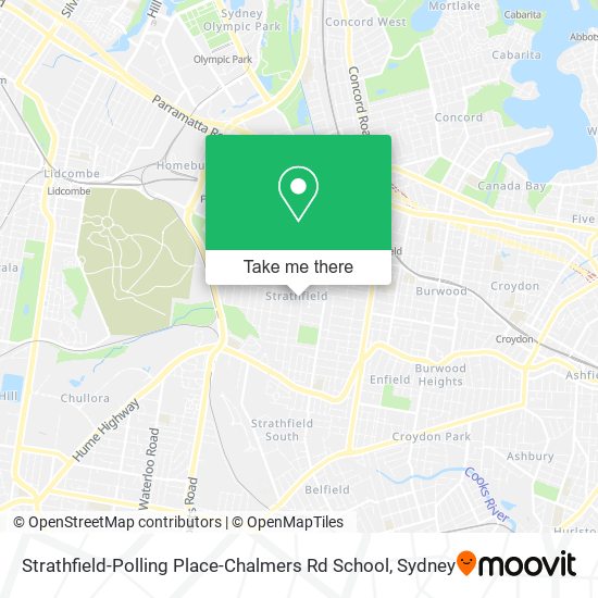 Mapa Strathfield-Polling Place-Chalmers Rd School