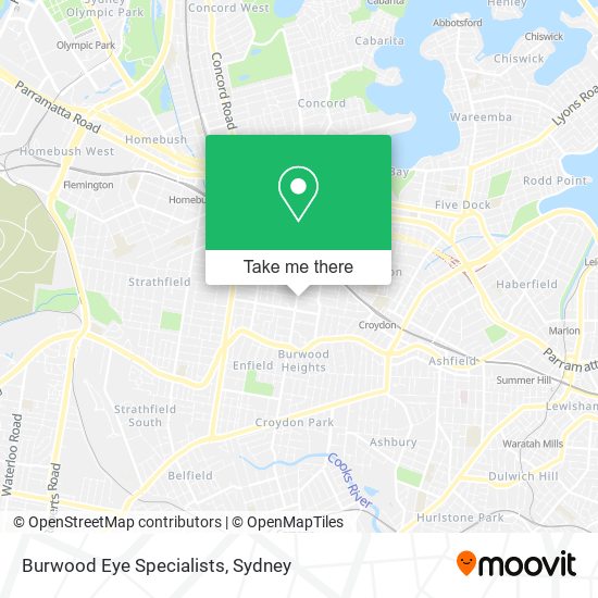 Burwood Eye Specialists map