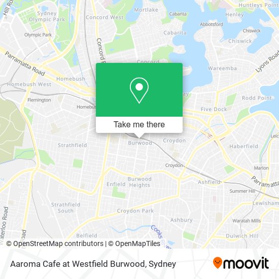 Aaroma Cafe at Westfield Burwood map