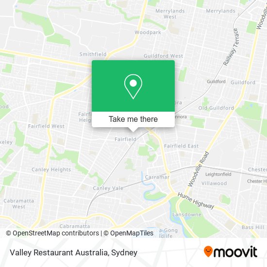 Mapa Valley Restaurant Australia