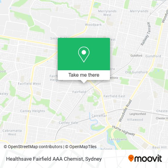 Healthsave Fairfield AAA Chemist map