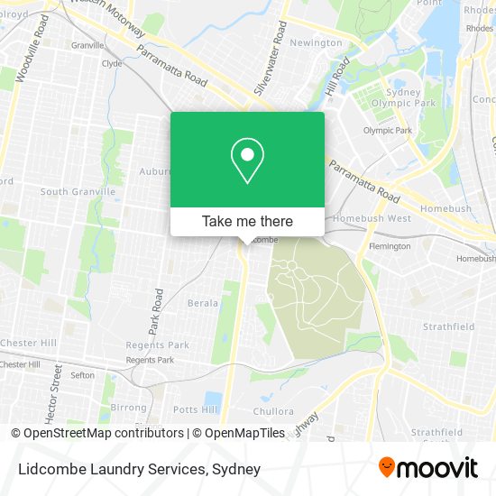 Lidcombe Laundry Services map