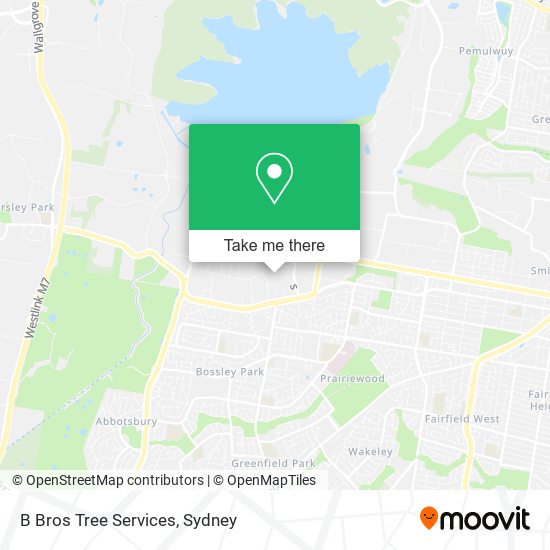 How to get to B Bros Tree Services in Wetherill Park by Bus or Train?