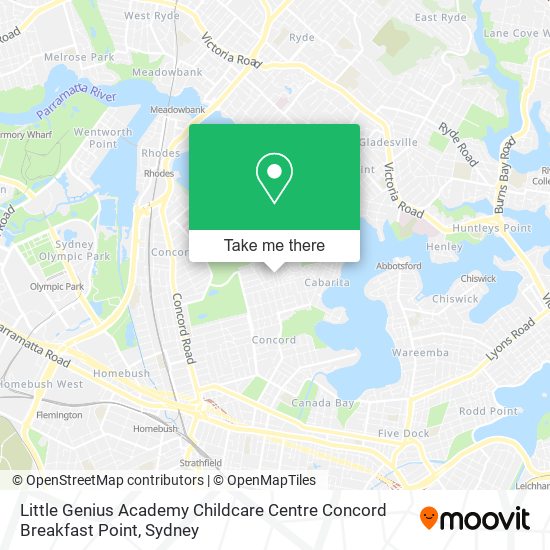 Little Genius Academy Childcare Centre Concord Breakfast Point map