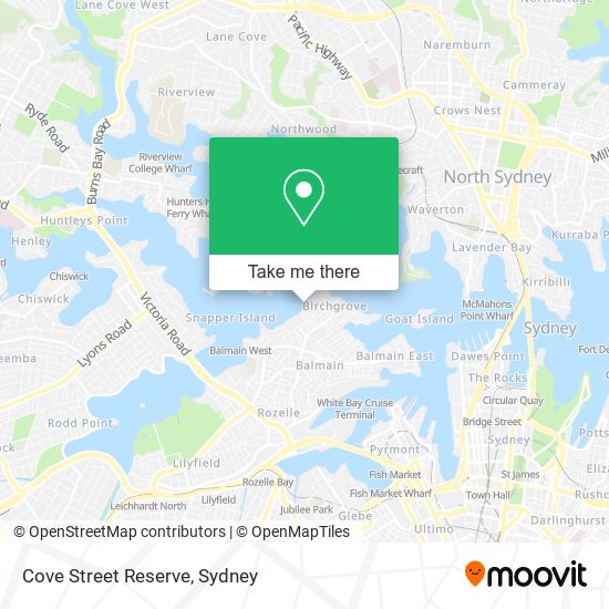 Cove Street Reserve map