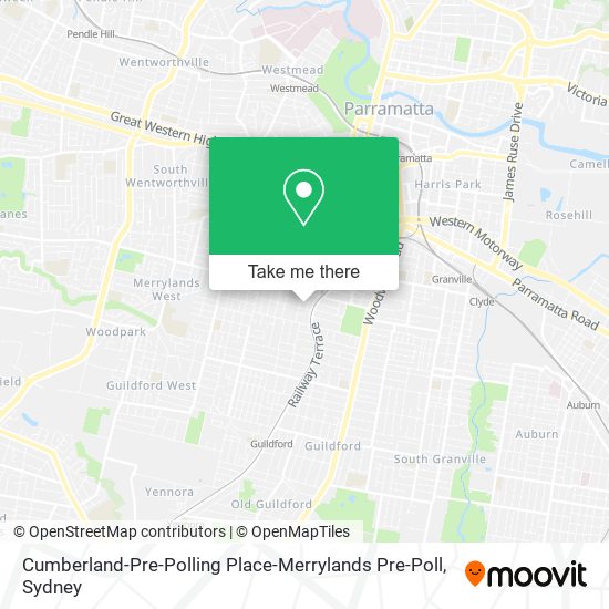 Cumberland-Pre-Polling Place-Merrylands Pre-Poll map