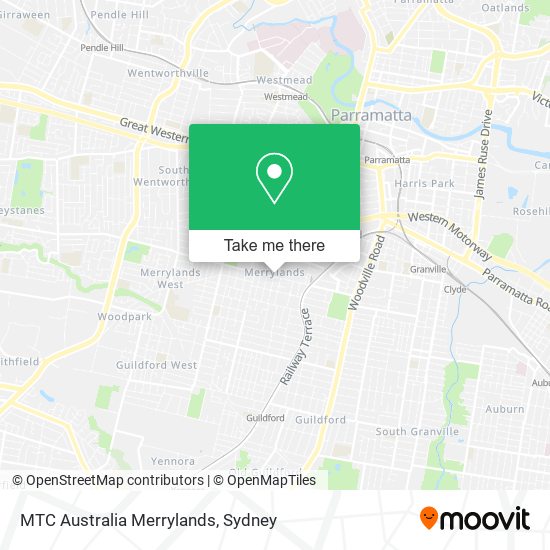 MTC Australia Merrylands map