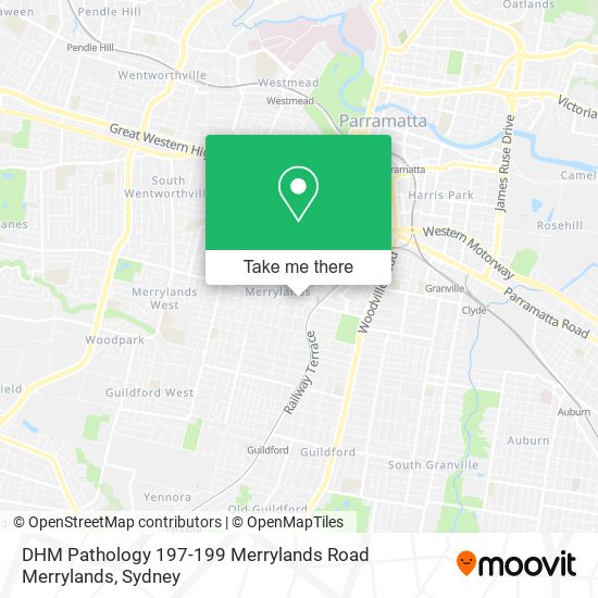 Mapa DHM Pathology 197-199 Merrylands Road Merrylands