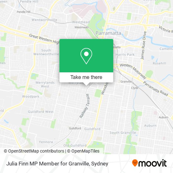 Mapa Julia Finn MP Member for Granville