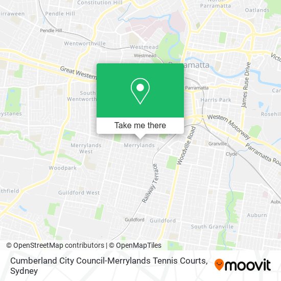 Cumberland City Council-Merrylands Tennis Courts map