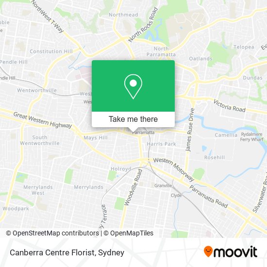 Mapa Canberra Centre Florist