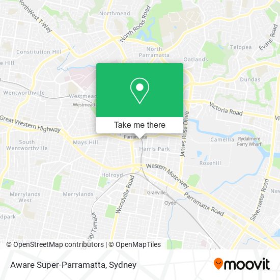 Aware Super-Parramatta map