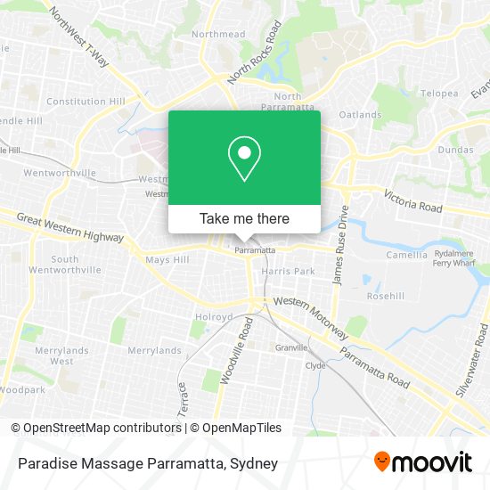 Paradise Massage Parramatta map