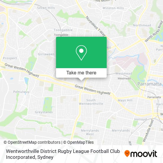 Wentworthville District Rugby League Football Club Incorporated map