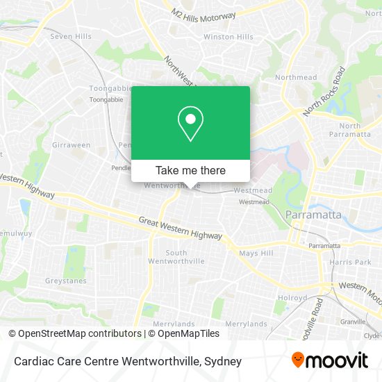 Mapa Cardiac Care Centre Wentworthville
