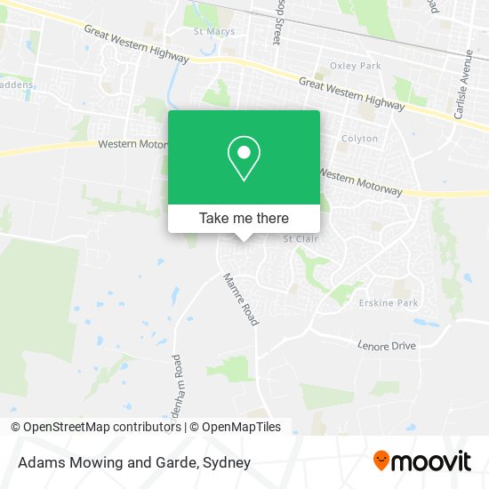 Mapa Adams Mowing and Garde