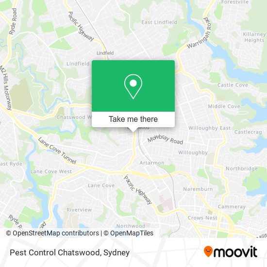 Pest Control Chatswood map