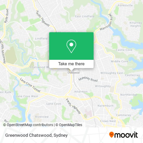 Mapa Greenwood Chatswood
