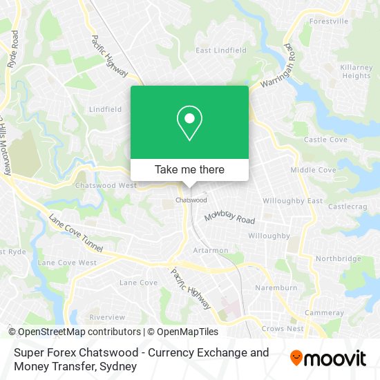 Super Forex Chatswood - Currency Exchange and Money Transfer map
