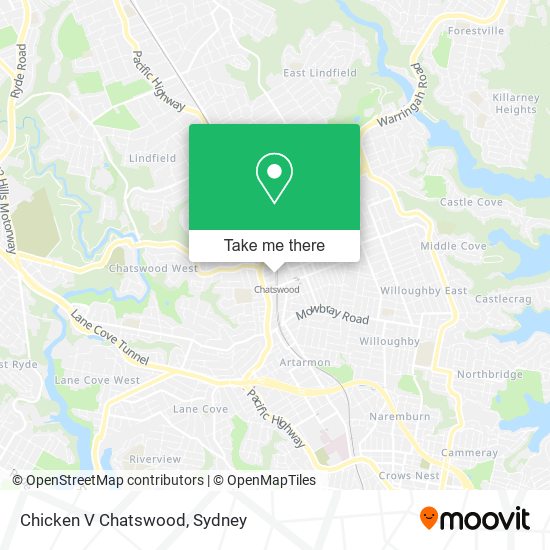 Chicken V Chatswood map