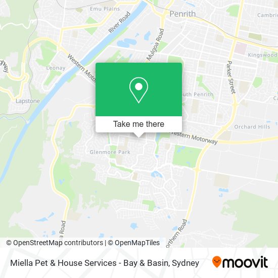 Mapa Miella Pet & House Services - Bay & Basin