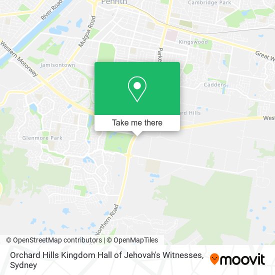 Orchard Hills Kingdom Hall of Jehovah's Witnesses map