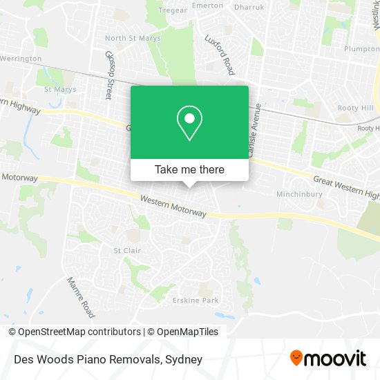 Des Woods Piano Removals map
