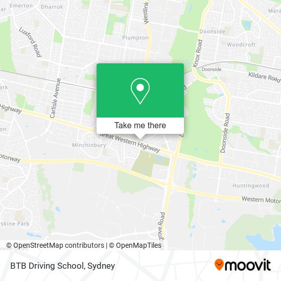 BTB Driving School map