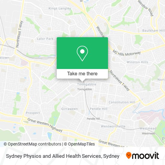 Mapa Sydney Physios and Allied Health Services