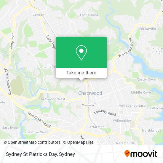 Sydney St Patricks Day map