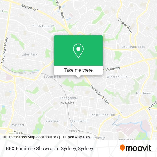 Mapa BFX Furniture Showroom Sydney