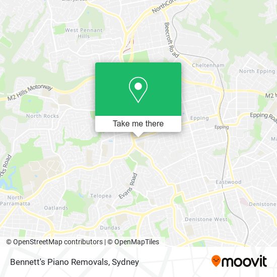Bennett's Piano Removals map